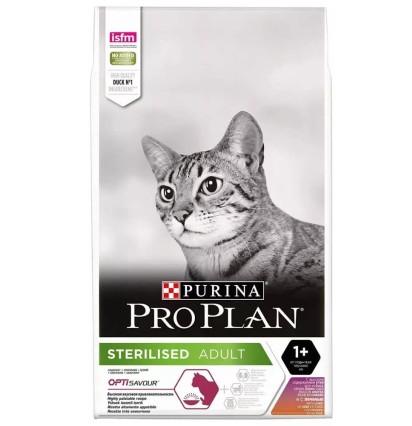 Pro Plan Sterilised Adult сухой корм для стерилизованных и кастрированных кошек с уткой и печенью 1,5 кг. 